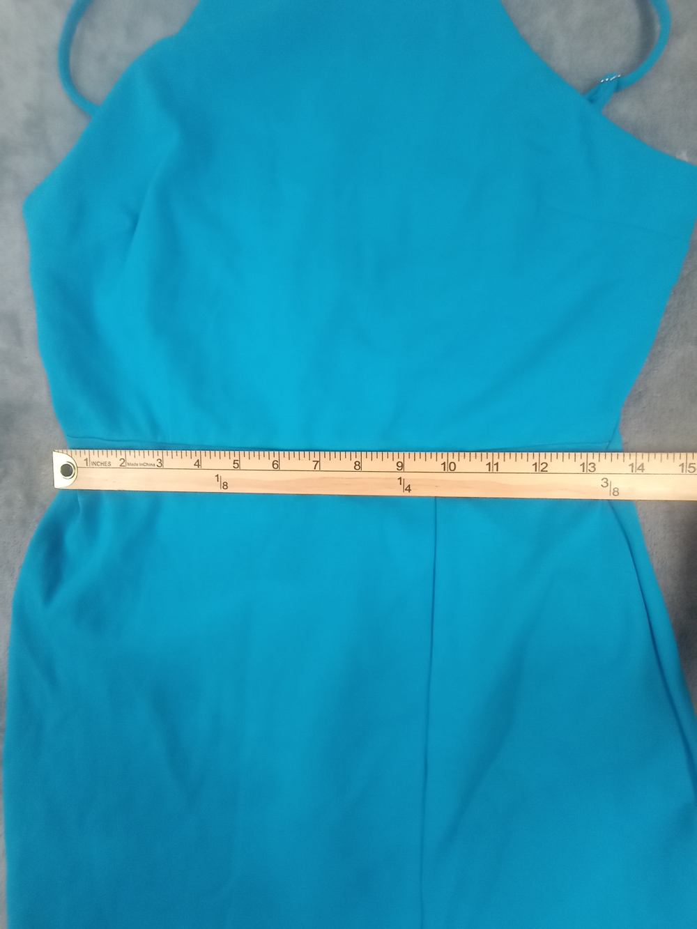 Blashe Sleek Teal Spaghetti Aqua Strap Dress Mini Size Medium NWT - Picture 10 of 12